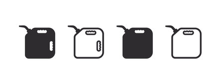 canister icons. Liquid or fuel canister icons. Fuel can badges. Vector imagesのイラスト素材