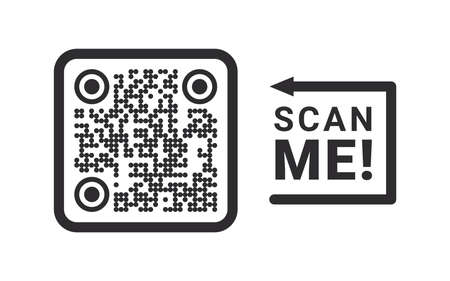QR code. Quick response codes. barcode sign. Scan QR code flat icon. Vector imagesのイラスト素材