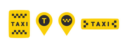 Taxi cab service icons. Taxi service icons. Round the clock service. vector iconsのイラスト素材