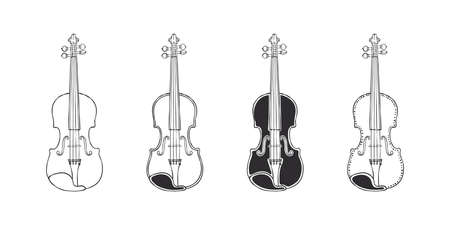 Violins. hand drawn violins. Violins types. hand drawn style. vector illustrationのイラスト素材
