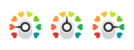 Satisfaction rating scale. Measuring scale. efficiency meter. risk meter. performance measurements. vector illustrationのイラスト素材