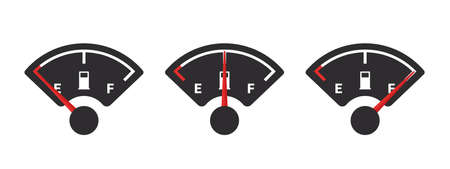fuel gauge scale and fuel meter. Gasoline indicator. fuel indicator concept. vector illustrationのイラスト素材