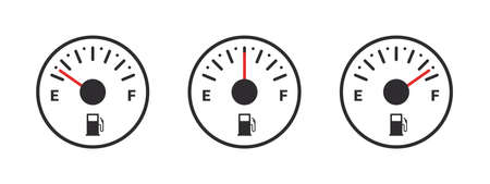 car fuel gauge. Gasoline indicator. fuel indicator concept. vector illustrationのイラスト素材