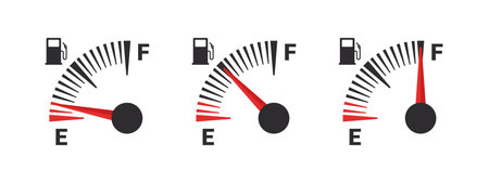 Dashboard gauge fuel. Gasoline indicator. fuel indicator concept. vector illustration