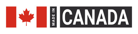 Made in Canada label sign. product emblem. Flag of the country of manufacture. vector illustrationのイラスト素材