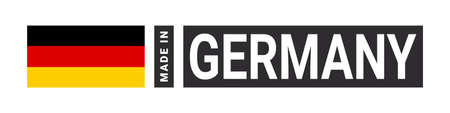 Made in Germany label sign. product emblem. Flag of the country of manufacture. vector illustrationのイラスト素材