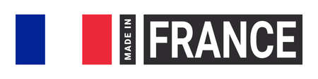 Made in France label sign. product emblem. Flag of the country of manufacture. vector illustrationのイラスト素材