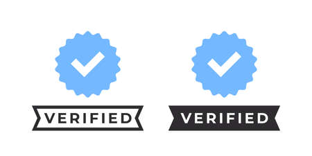 Verified badges. blue tick. Verified sign concept. Guaranteed signs. vector illustrationのイラスト素材
