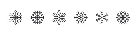 Snowflake icons. Ice crystal winter symbol. Xmas sign. vector illustrationのイラスト素材