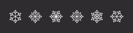 Snowflake icons. modern christmas icons. Xmas signs. Collection of high quality snowflakes. vector illustrationのイラスト素材
