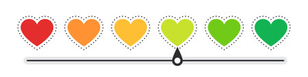 heart scale. mood scale. satisfaction indicator. performance measurement client satisfaction. vector illustrationのイラスト素材