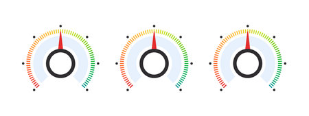 dial scale. satisfaction indicator. performance measurement client satisfaction. vector illustration