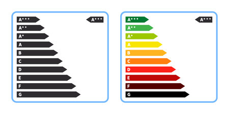 energy efficiency arrows. Energy efficiency and rating chart. vector illustrationのイラスト素材
