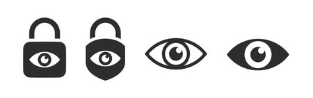security eye. Eyesight pictogram. Retina scan eye icons. vector illustrationのイラスト素材