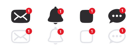 notification icons. incoming message icons. communication icons. Online communication icons. vector illustrationのイラスト素材