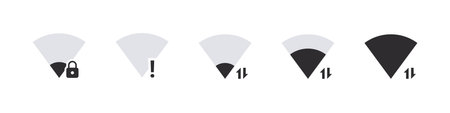 Icon wifi signal. Wireless internet symbol. Internet connection symbol. vector illustrationのイラスト素材