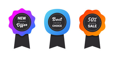 Discount tag icons. Sale price tags. concept label icons. vector illustrationのイラスト素材