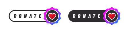 Charity concept. Donation buttons. donation icon. Donate, give money and love. vector illustration