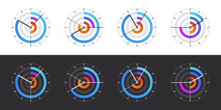 smart watch dial. Clock face blank set. vector clock hands. vector illustration