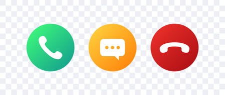 Phone call icons accept and decline. incoming call icons. vector iconsのイラスト素材