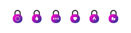 lock signs. security lock icons. Icons of smart locks. Vector imagesのイラスト素材