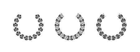 Wreaths. Modern Wreath Foliate. Wreath victory icons. design elements. vector illustrationのイラスト素材