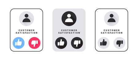 Like not like, satisfaction and customer service. customer review. vector illustrationのイラスト素材