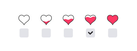 Consumer Feedback Heart icons. customer reviews. satisfaction and customer service. vector...