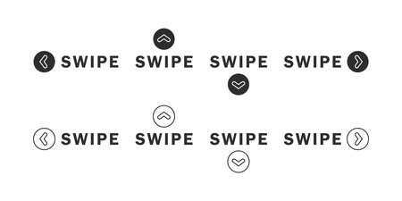 Swipe up icons. Slide or swipe. Modern swipe symbols. Scrolling slide icons. vector scalable graphicsのイラスト素材