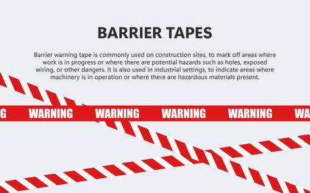Red barrier tapes. safety tape. Danger tapes. Caution tapes. vector scalable graphicsのイラスト素材