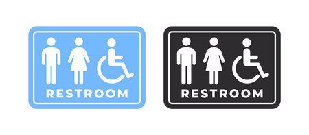 Restroom icons. water closet. Restroom for people with physical disabilities. vector scalable graphicsのイラスト素材