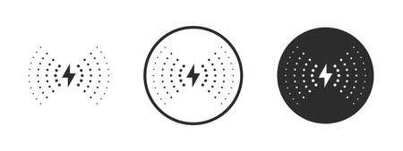 Modern wireless charger icons. Cordless charger. Phone charge simple illustration. vector scalable graphicsのイラスト素材