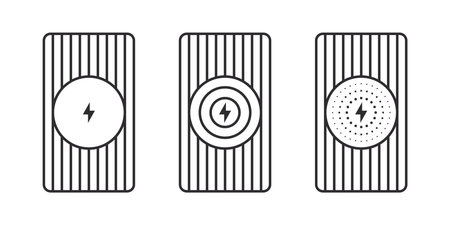 wireless charging station. contactless charger. Phone charge simple illustration. vector scalable graphicsのイラスト素材