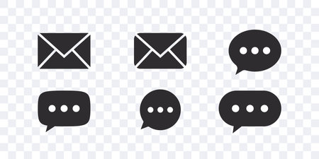 various message icons. Set of Chat Message Bubbles. notification icons. vector scalable graphicsのイラスト素材
