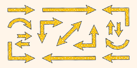 Arrows for design. Casual doodles icons and objects. vector scalable graphicsのイラスト素材