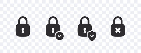 security lock icons. Padlock icons. security symbol badges. vector scalable graphicsのイラスト素材