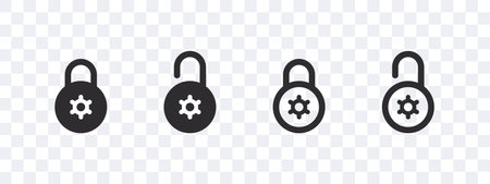 Round lock icons. Padlock icons. Security symbol icons. vector scalable graphicsのイラスト素材