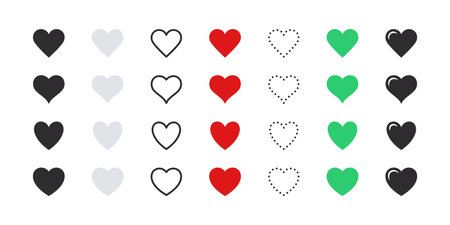 vector hearts. Set of icons of hearts. vector scalable graphicsのイラスト素材