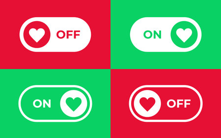 Turn on and off mode switch. On and off icons. vector scalable graphicsのイラスト素材