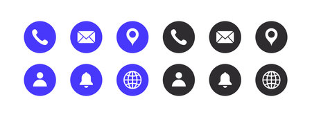 contact us icons set. Website or UI icons. vector scalable graphicsのイラスト素材