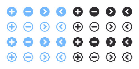 Arrow icons set. Blue and black arrow icons. vector scalable graphicsのイラスト素材