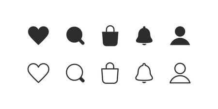 Web or UI UX icon set. Icons for website marketing design. vector scalable graphicsのイラスト素材