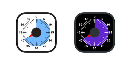cooking timer. Cooking time icons. cosmetic or chemical application time. vector scalable graphics