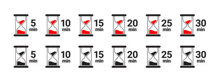 Hourglass timer cooking time. Cooking time icons. vector scalable graphicsのイラスト素材
