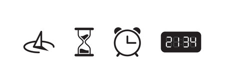 clock icons. Types of watches. Time and clock icons. vector scalable graphicsのイラスト素材
