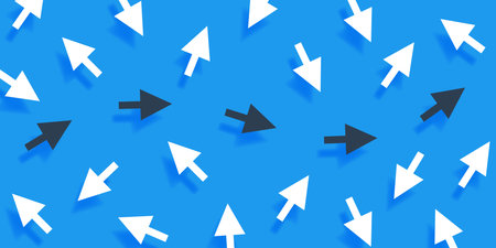 Arrow direction. Banner with arrows. target vision. vector scalable graphicsのイラスト素材