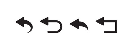 Back arrow icons. Backward arrows. Arrow icons. vector scalable graphicsのイラスト素材