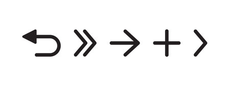 Arrow icon set. Backward arrows. Modern simple arrows. vector scalable graphicsのイラスト素材