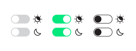 Day night mode switching icons. car interface icons. vector scalable graphicsのイラスト素材
