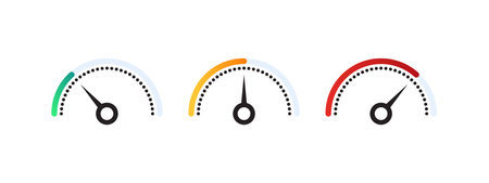 level indicators. Risk Gauge Scale. performance concept. dial indicator. vector scalable graphicsのイラスト素材